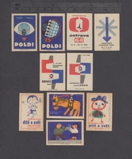 2 Series of Old Czechoslovakian Matchbox Labels from 1964 /3402-3407, 3412-3415/