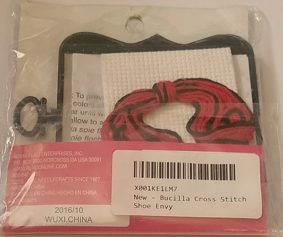 Kit de punto de cruz contado Bucilla a cuadros "SHOE ENVIDY" con tacones de aguja nuevo 2016 Foto 4 de 4