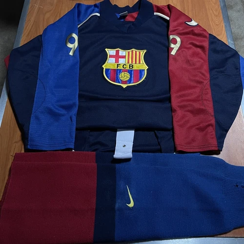 Game Worn Nike Authentic FC Barcelona Hockey Jersey Used Navy Blue 54 XXL