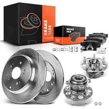 Rear Disc Brake Rotor & Brake Pads + Hub Bearing for Honda CR-V 07-11 Acura RDX