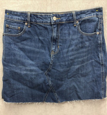 Old Navy Denim Skirt Mini Size 10 Cut Off Medium Wash Light Distress