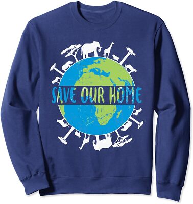 Animals Wildlife Conservation Save Our Home Earth Unisex Crewneck Sweatshirt