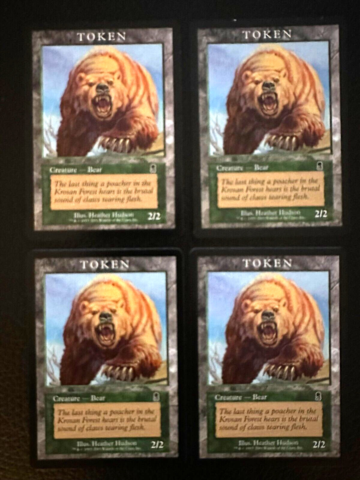 4 x MTG Odyssey Player Rewards Bear Token Promo LP Magic the Gathering