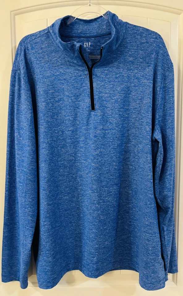 GAP Athletic Lote de 2 Jerséis Para Hombre XL 1/4 Cremallera Gris/Azul ¡COMO NUEVOS! Foto 2 de 4
