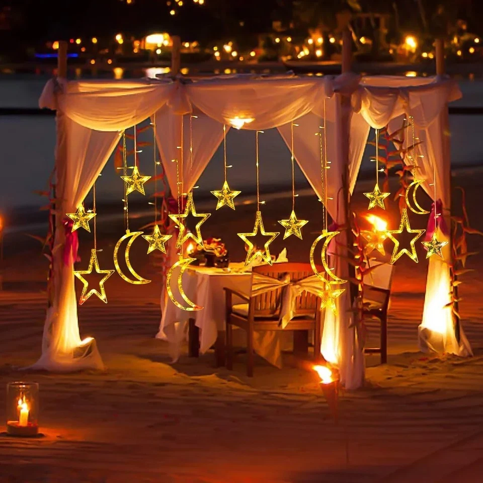 Decoración Ramadán, 4 Artículos, Luz de Mesa, Luz de Cortina, Luz de Personaje 2 MBC. Foto 2 de 4