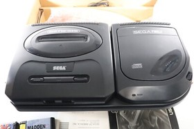 Sega CD Model 2 & Genesis Console Bundle w/ Box, Good Condition + Games -TESTED
