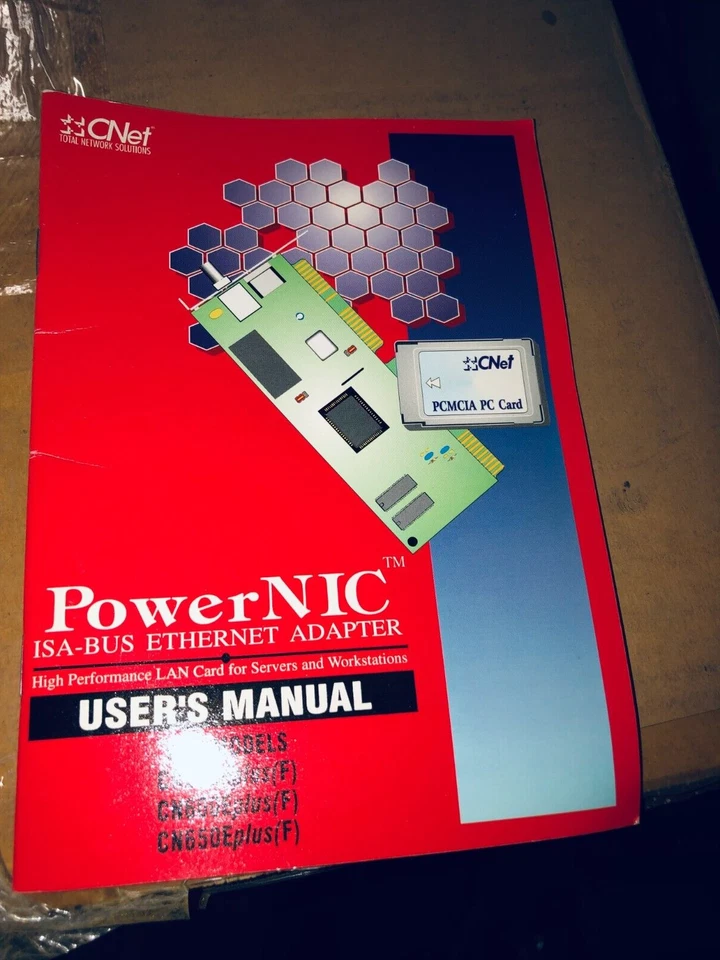 cnet ISA Network Card Cn600e plus rj 45 10 ETHERCARD DAVICOM DM9008F Vintage NEW - Image 4 of 4