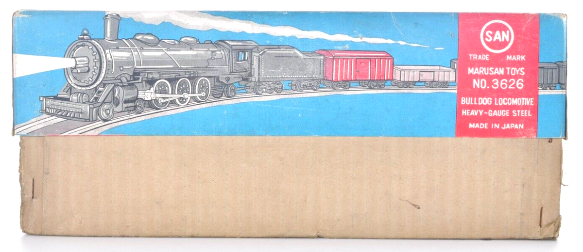 Vintage Marusan Bulldog Tin Train Set 3626 Locomotive & 3628