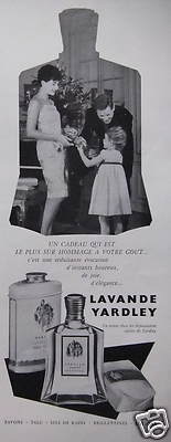 WERBUNG LAVENDEL YARDLEY GESCHENK DAS SICHERSTE IST HOMMAGE AN IHREN GESCHMACK
