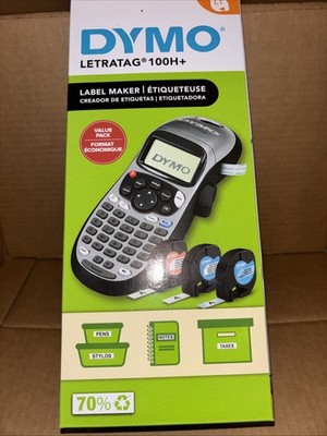 DYMO Portable Printer Handheld Label Maker Black Silver Letratag 100H+ New