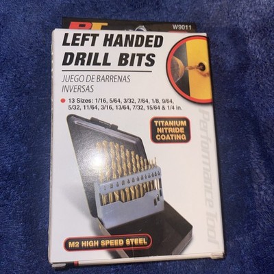 Performance Tool W9011 13pc Left Hand Drill Bit Set, With Titanium Nitride Co...