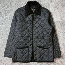 LAVENHAM Raydon Quilted Jacket Black 38 Made in England Men's Excellent
