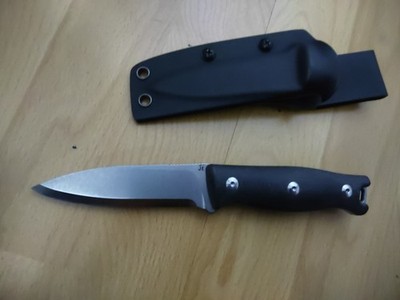 J.E. Made Bushcraft Scandi Grind Black Mircarta Messer Jagdmesser, Outdoor Knife