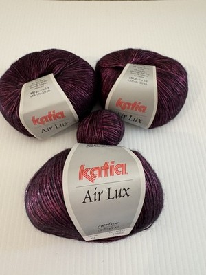 Katia Air Lux Yarn (3 Skeins #64 Raspberry)