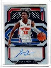 2020-21 Panini Prizm #RP-SLE Saben Lee Rookie Penmanship Silver Prizm RC Pistons