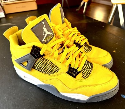 Nike Air Jordan 4 Lightning 2021 Size 13 Yellow Black Used No Box