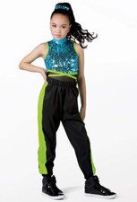 Dance Costume Medium Child Blue Weissman 14786 Hip Hop Jazz Tap Unitard Sequin