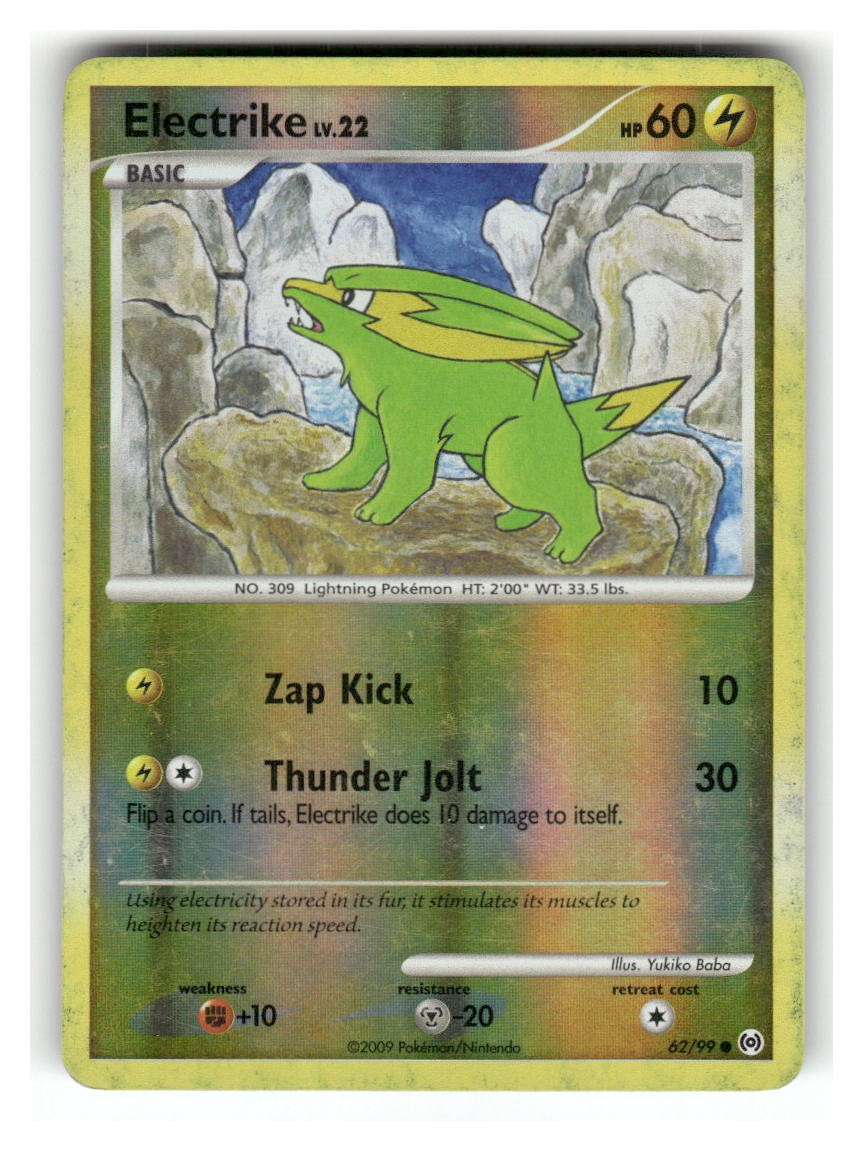 Electrike 62/99 Common Arceus Pokemon Reverse Holo Heavily Played