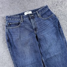 Hollister Jeans Womens 10L W30 Curvy Mid Rise Baggy Wide Leg Bootcut Blue Y2K