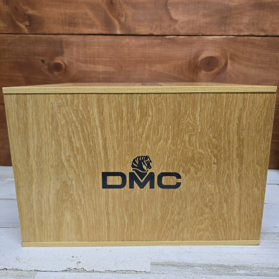 Vintage DMC Embroidery Floss Wood Storage 3 Drawer Box With Dividers A7 - Image 4 of 4