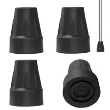 Cane Tips 3/4 Inch, 4 Pack Rubber Walking Black