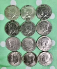 LOT OF 12 KENNEDY HALF DOLLAR CIRCULATED COINS MINT 50 CENT 1966 1968 1971-1983