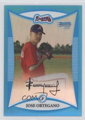 2008 Bowman Chrome Prospects Blue Refractor 47/150 Jose Ortegano #BCP198 3k7