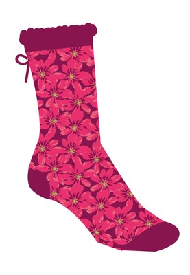 SORGENFRI SYLT Damen Socken Irma Flower Field - Azalea  One Size (37-41) NEU