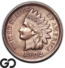 1902 Indian Head Cent Penny, Lustrous
