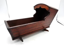Antique Mahogany Dovetailed Hooded Doll's Cradle Yarmouth Mass. Provenance 1820