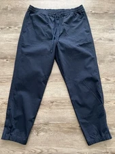 J Crew Tech Tapered Jogger Pant Mens Large Navy Cuffed Ankle Drawstring