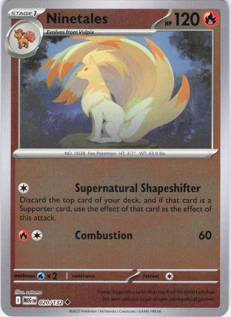 Ninetales Mega Evolution 020/132 Reverse Holo Pokemon TCG NM