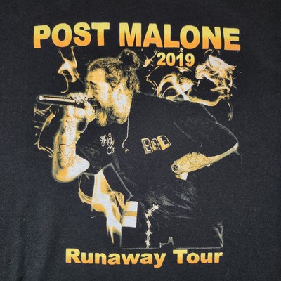 POST MALONE 2019 Runaway Tour Concert T Shirt Black Mens Size XL By Proworld