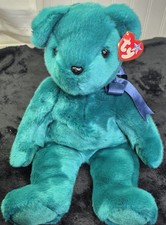 Ty Beanie Baby Rare Old Face Teal Teddy MWNMT