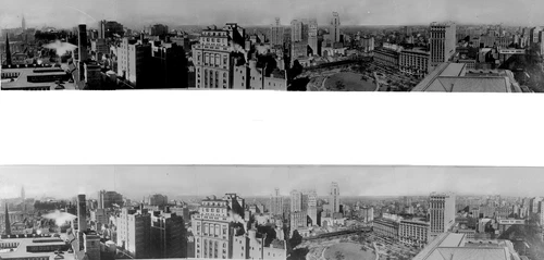 1917 Union Square? NYC Birdseye Panorama View 8x10 Glass Photo Negative