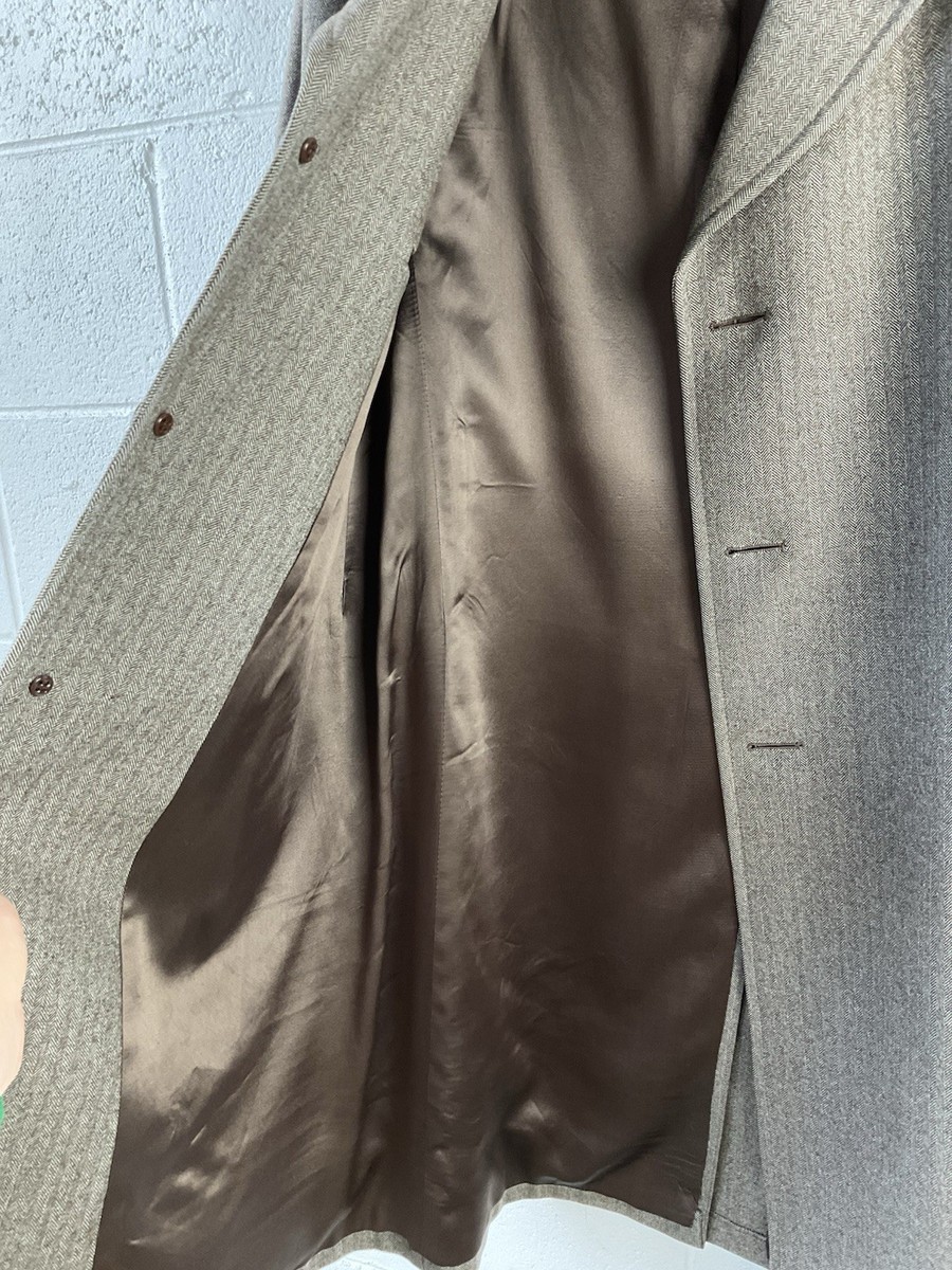 Vintage Capper & Capper Wool Trench Overcoat Sz L Academia 60s 70s View 4