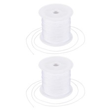 2 pcs 0.6mm Nylon String for Bracelets, 44 Yards Nylon Beading Thread White 