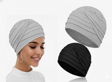 2 Pieces Chemo Headwear for Women, Soft Cancer Headwear Elastic Cancer Hat 8