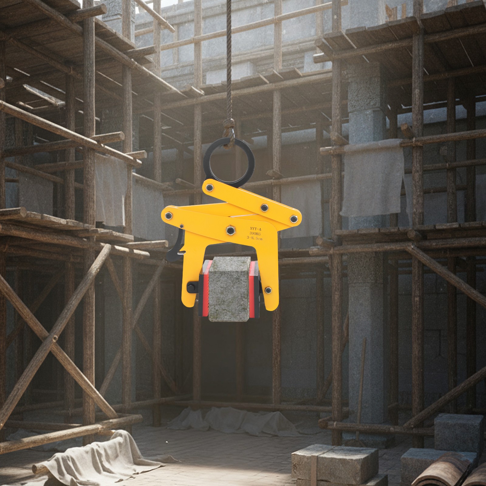 Slab Lifting Clamp, Heavy Duty Stone Lifting Equipment, 1.18-3.35in Adjustable