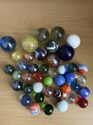 Vintage Glasmurmeln gemischt Konvolut verschiedene Größen gemischte Farben
