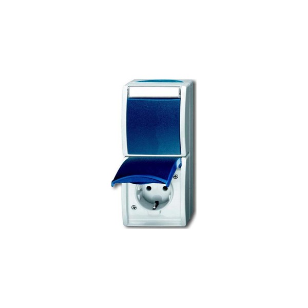 Busch-Jaeger Kombination Schuko Steckdose Mit Wipp. 2601/6/20 EBW-53-image
