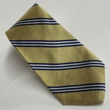 Brooks Brothers Gold Striped Kids Boys Tie 45x2.75  Repp Silk USA Made A38