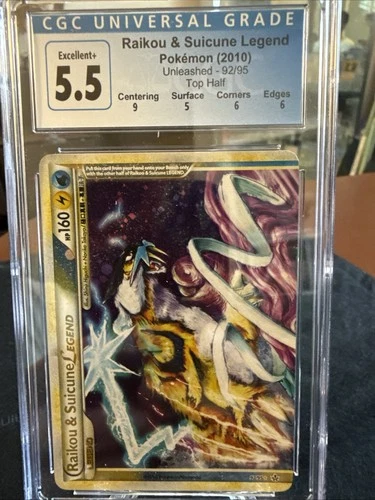 Pokemon 2010 Raikou & Suicune Legend Top Half Unleashed Series 92/95 CGC 5.5