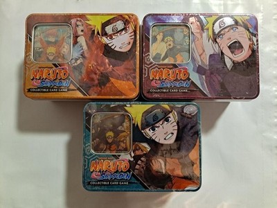 Naruto Fierce Ambitions booster Tins Set of 3 New Sealed Bandai Black & Gold SR