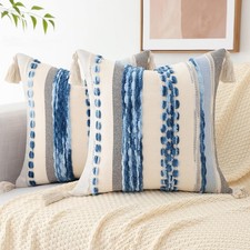 Sky Blue Throw Pillow Covers 18x18 Set of 2