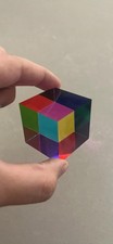40mm Color Cube Acrylic Prism CMY Mixing Educational Physics Toy Desktop Decor f