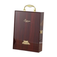 Red Wine Gift Box Wood Double Bottle Wine Case for Anniversary Household