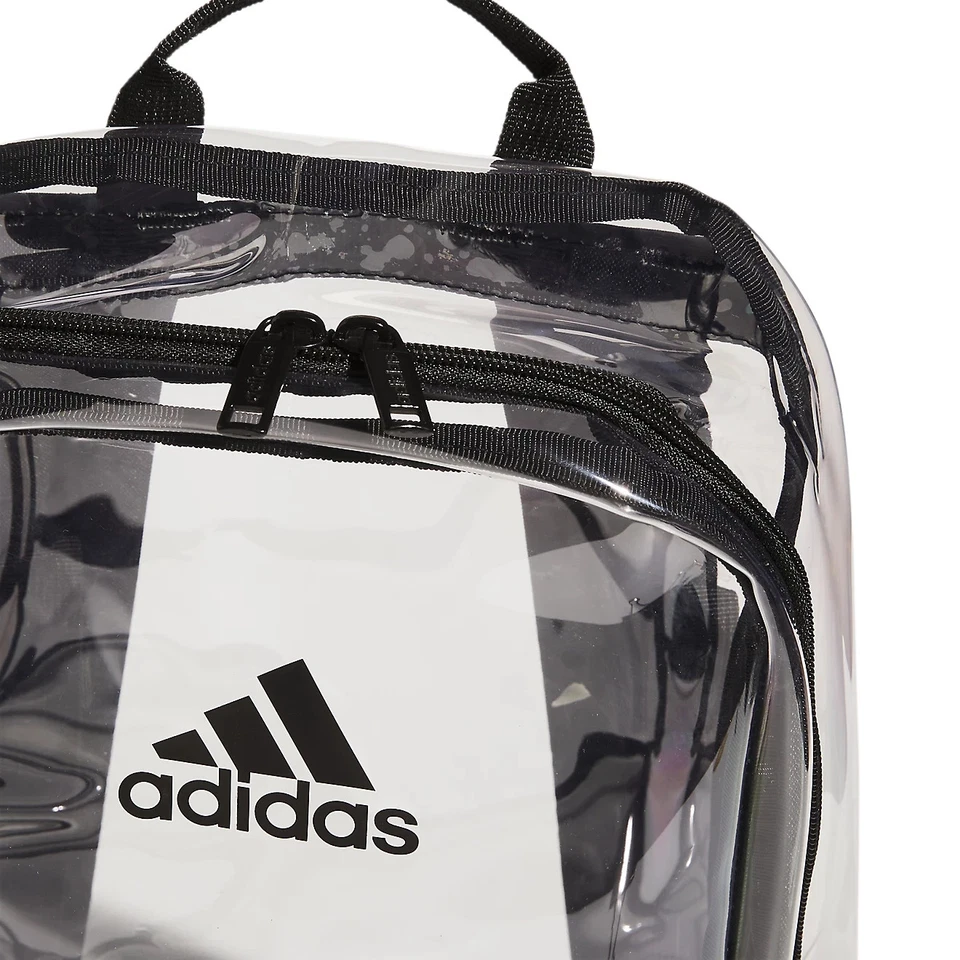 ADIDAS CLEAR 17.5 英寸 GYM 学校背包 100% TPU 袋黑色 19L PVC 免费 — 第 4/4 张图片