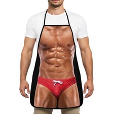Funny Apron Men Muscle Man Cooking Grilling Baking Christmas White Elephant