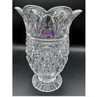 Marquis By Waterford Lead Crystal Pineapple Vase Scalloped Rim Diamond-Cut Vtg